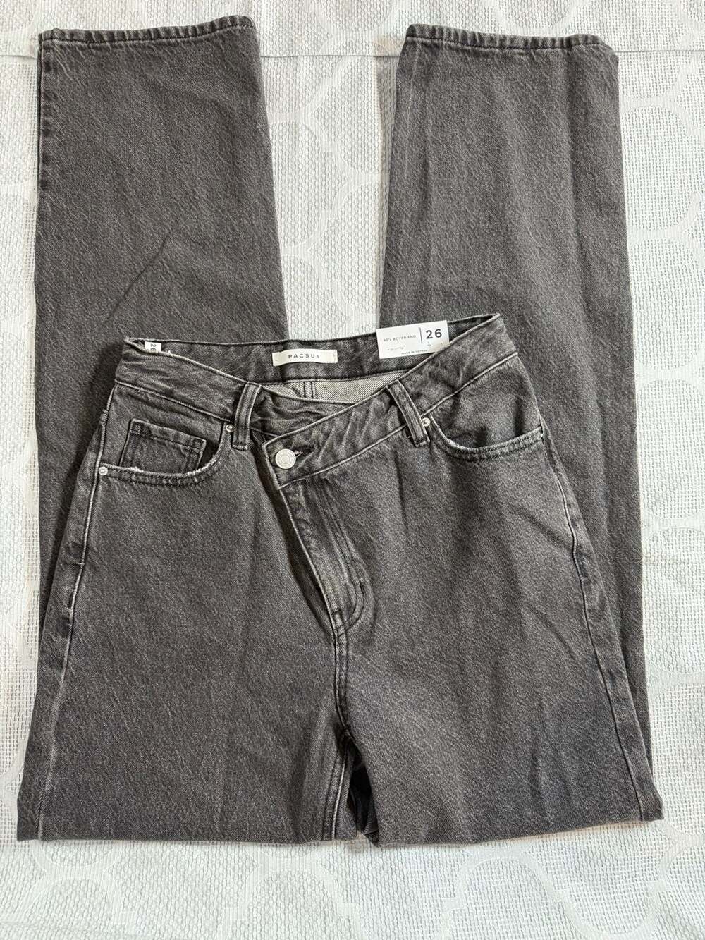 Pacsun Black 90's Boyfriend Jeans with Asymmetrical Waistband